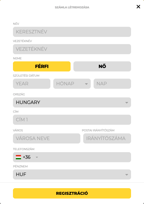 Energy Casino regisztrációs kép